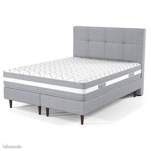 Ted Lapidus- Ensemble matelas, 2 sommiers & tte de lit gris 149 Champigny-sur-Marne (94)