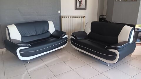 Canap  simili  Noir/Blanc 120 Pinsaguel (31)