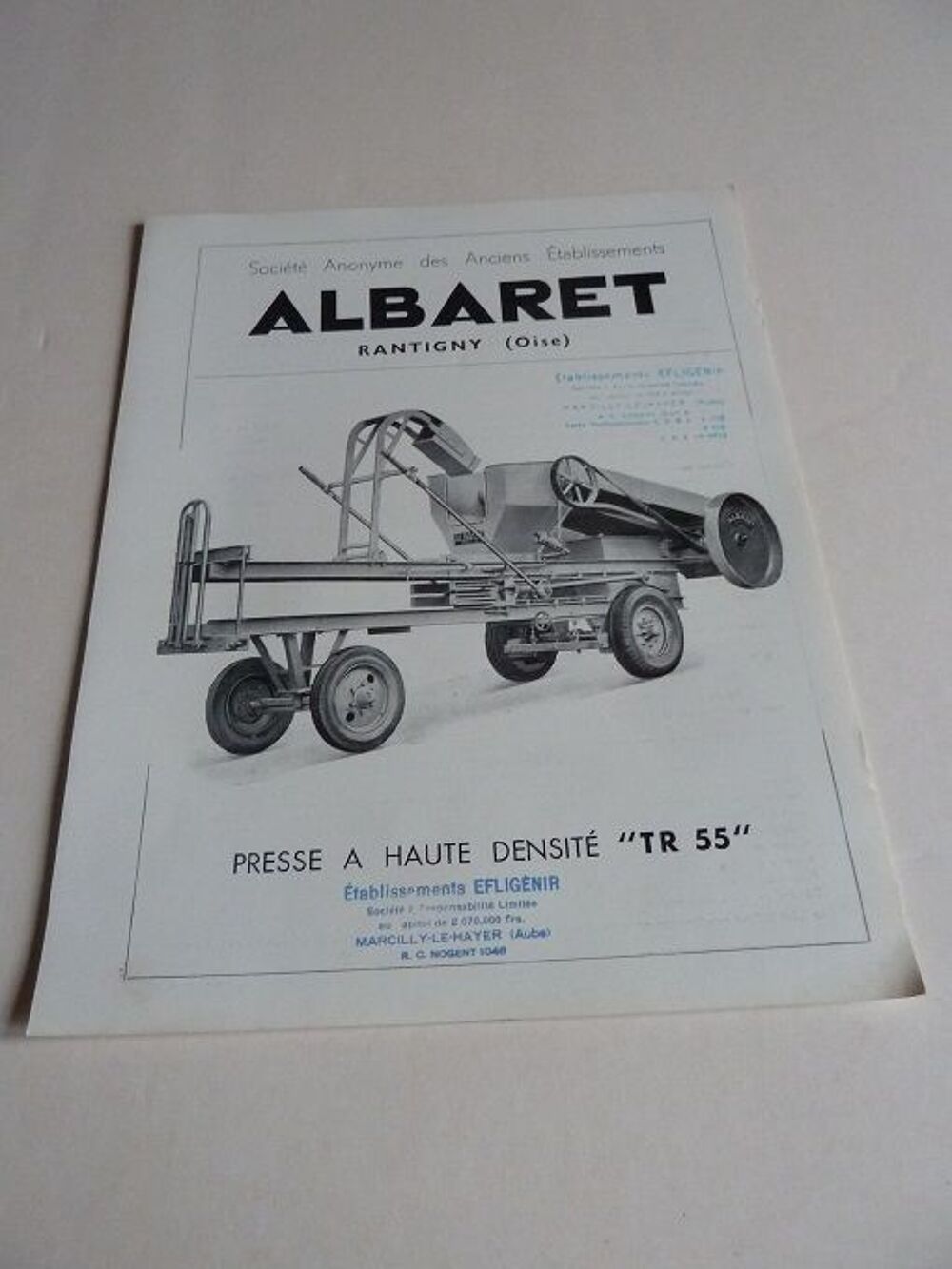 Prospectus documentation de presse ALBARET 