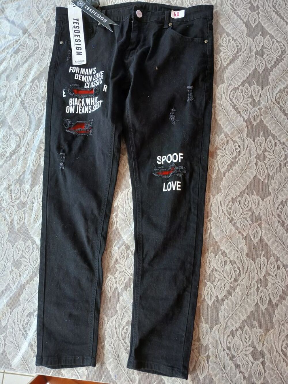 pantalon noir homme Vêtements