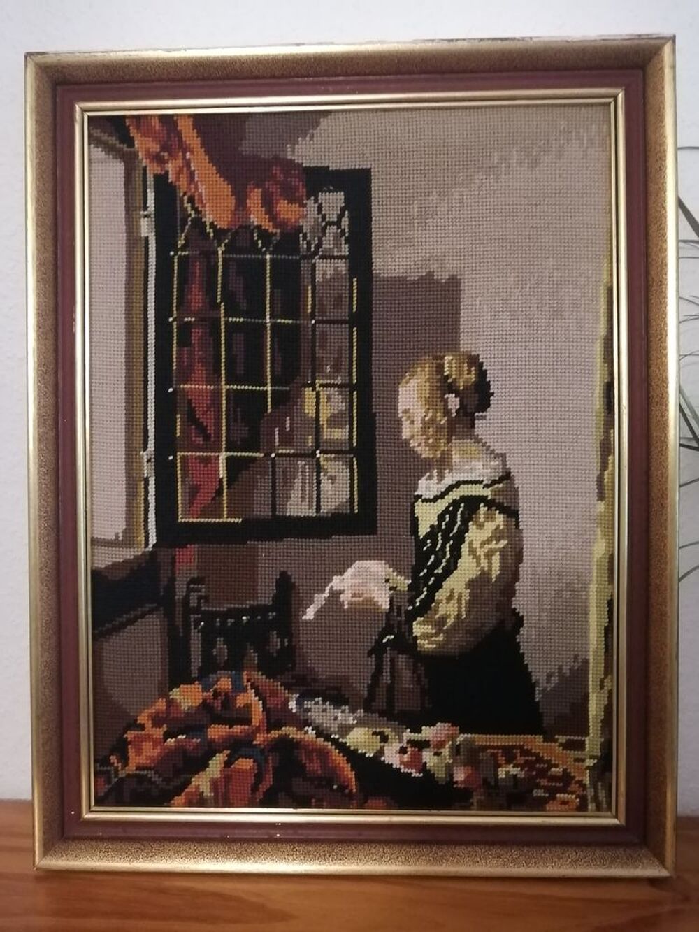 Tableau CANEVAS laine : Vieille dame Décoration
