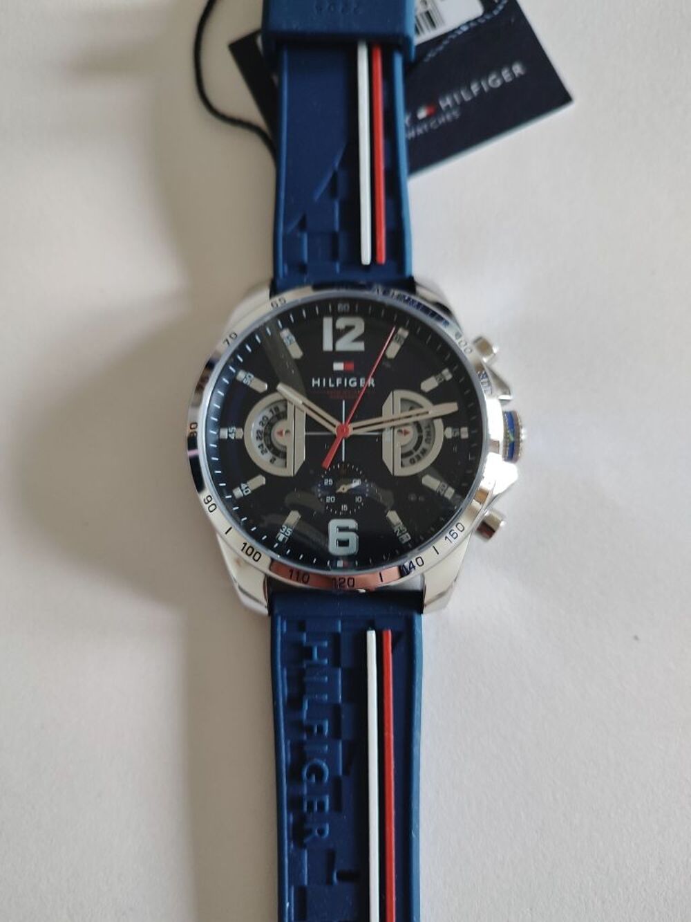 Montre Tommy Hilfiger avec Bracelet en Silicone 1791476, Bleu, Neuve Bijoux et montres
