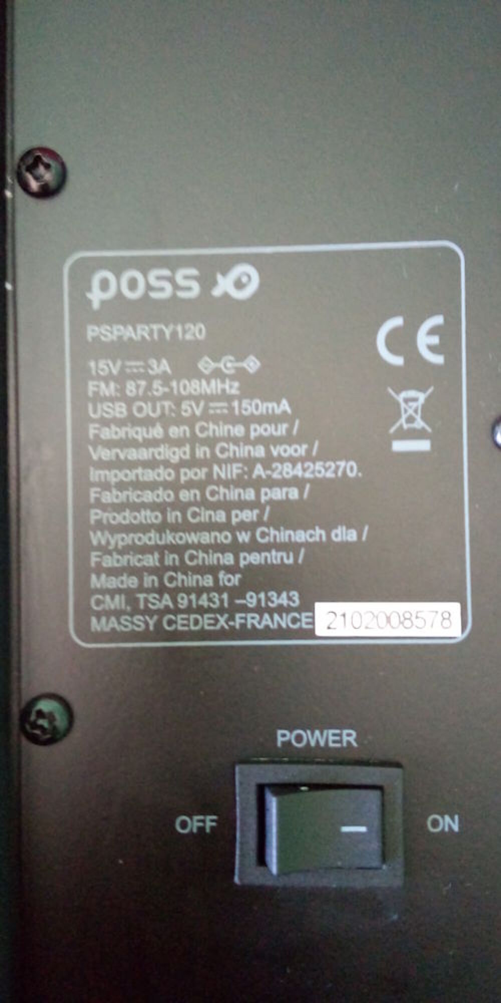 Enceinte sono portable 120 W lumineuse POSS PSPARTY120 Audio et hifi