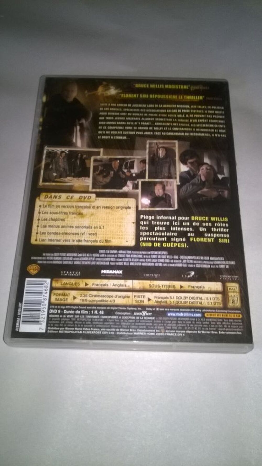 DVD Otage
Bruce Willis
2006
Excellent etat
Suite &agrave; une e DVD et blu-ray
