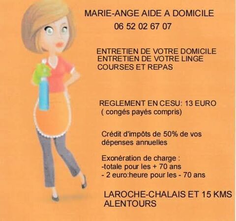 Marie -Ange Aide &agrave; domicile 0 24490 La roche-chalais