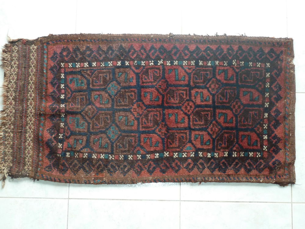 Tapis de selle Iran fait main, parfait &eacute;tat, 110x56 Décoration