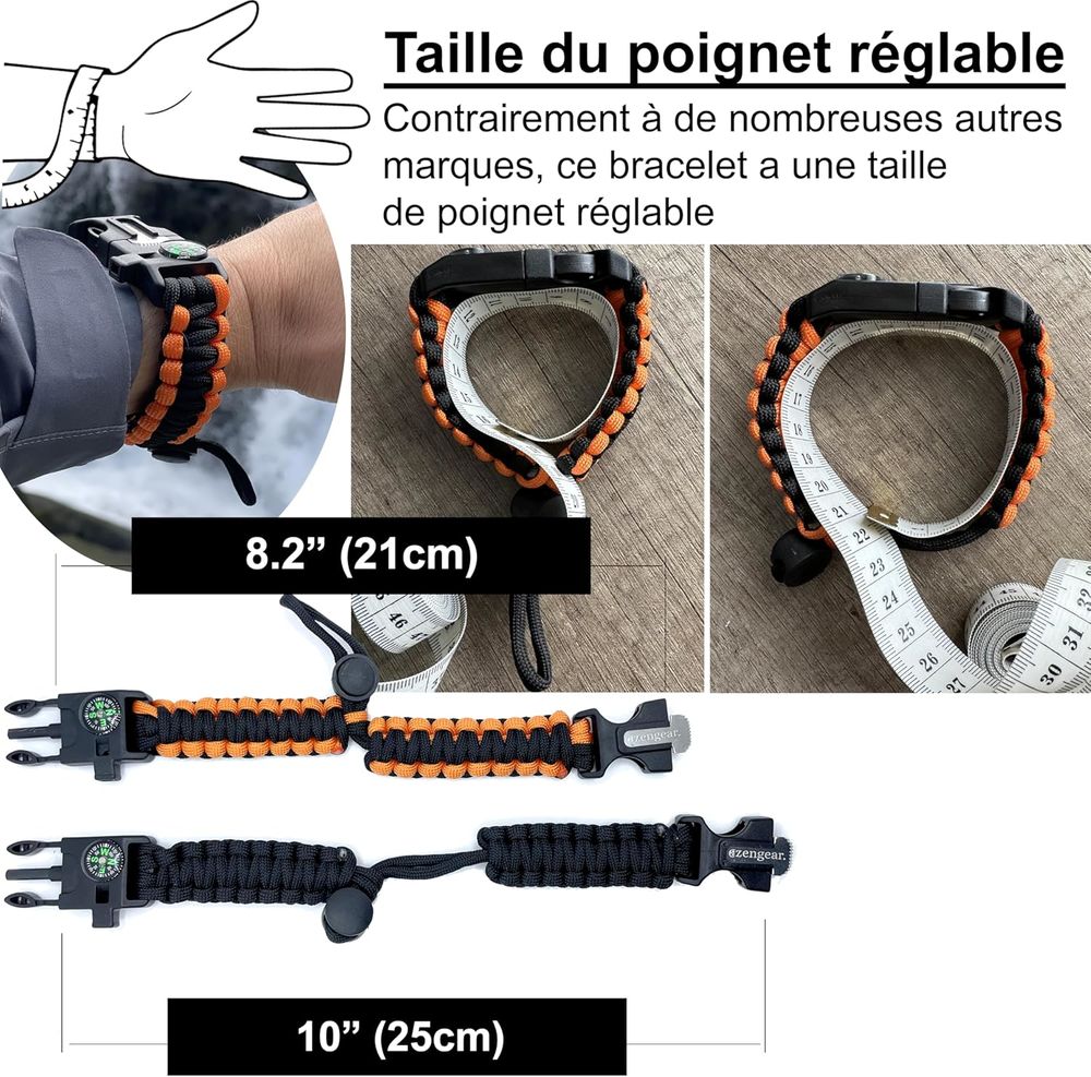 Bracelets de Survie en paracorde (Lot de 2) Bijoux et montres