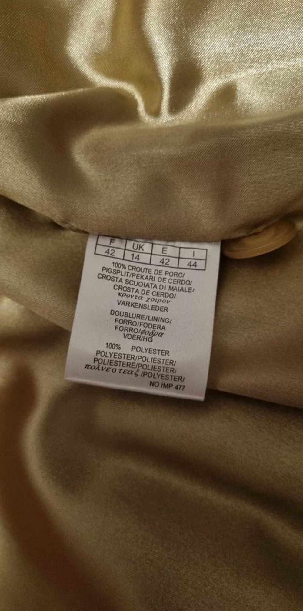 Superbe veste cuir retourn&eacute; T42. Neuve Vêtements