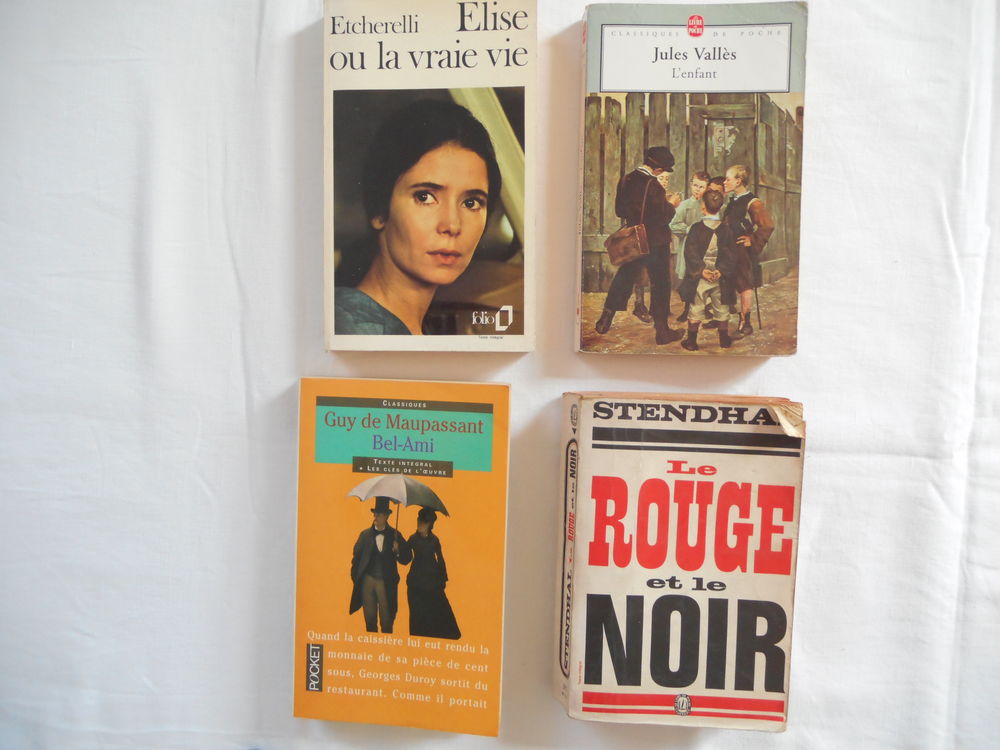 Etcherelli, J. Vall&egrave;s, G de Maupassant, Stendhal 		 Livres et BD