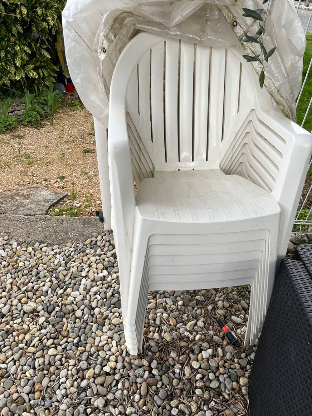 Fauteuil blanc ext&eacute;rieur Jardin