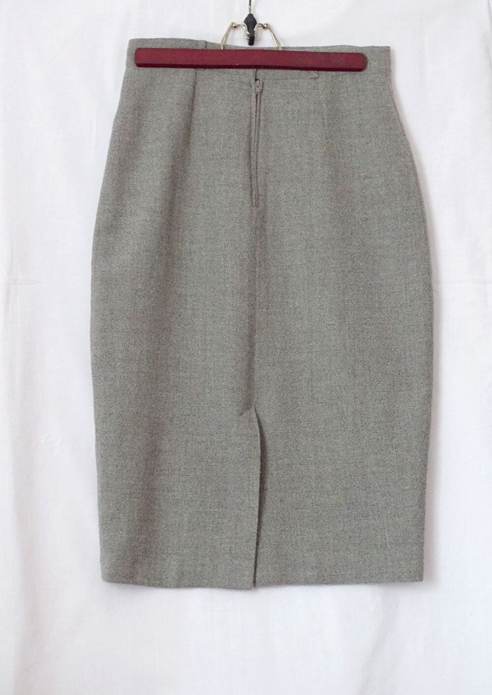 Jupe beige/grise chin&eacute;- 1.2.3 (UN DEUX TROIS)- T.38 Vêtements