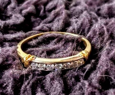 bague Or 18cts,+ 7 Diamants. 290.Facture.  taille 56. 290 Quimperl (29)