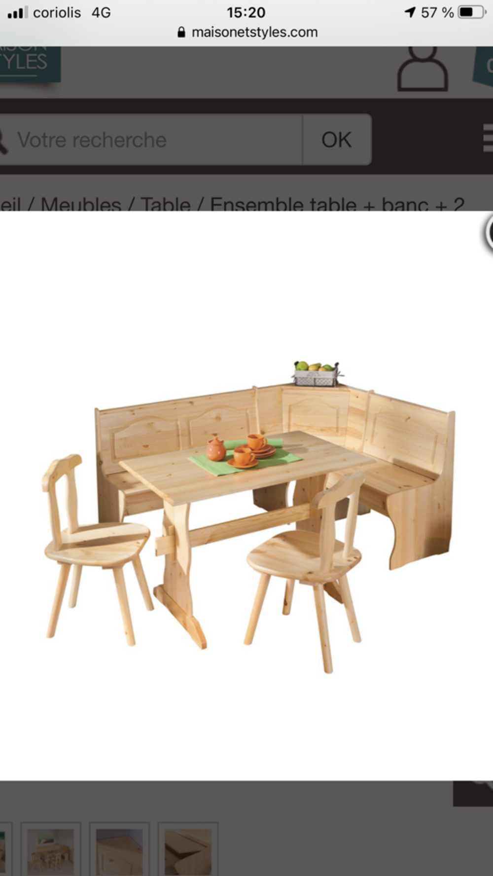 coin repas de couleur bois naturel Meubles