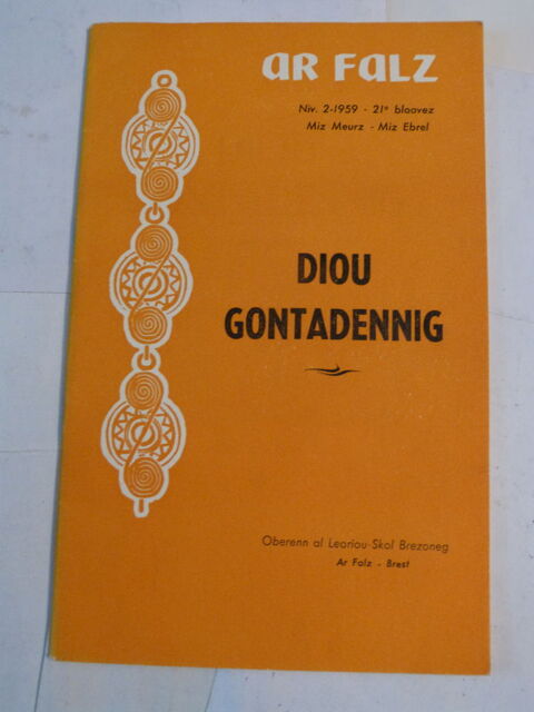 livre écrit  BRETON  DIOU GONTADENNIG  AR FALZ  niv 2 - 1959 8 Brest (29)