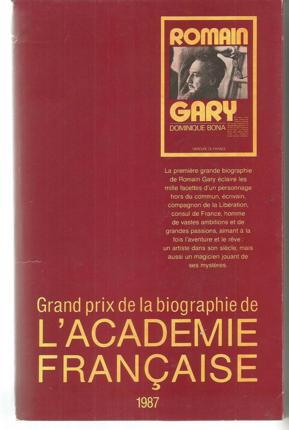 Romain GARY par Dominique BONA Livres et BD
