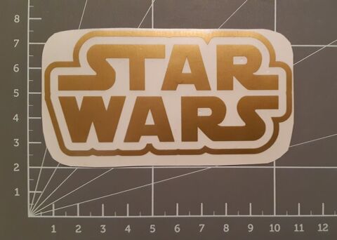 Sticker logo  STAR WARS  (COULEUR NOIR, ARGENT ET OR) 5 Le Mans (72)