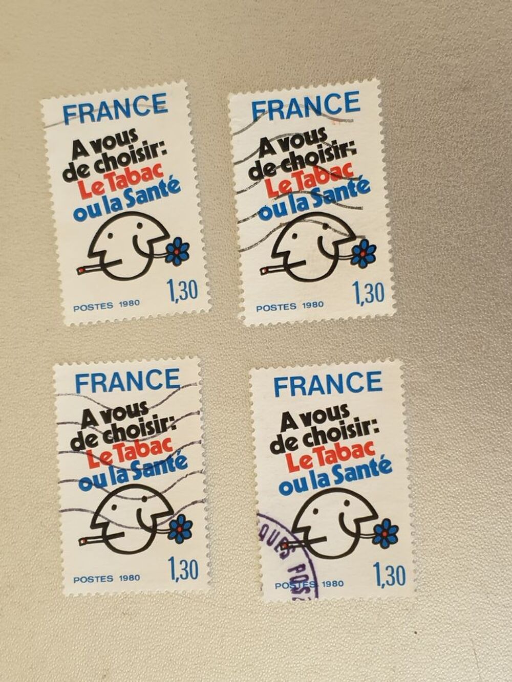 Timbre France Oblit&eacute;r&eacute; 1980 Le tabac ou la sant&eacute; - lot 0.24 