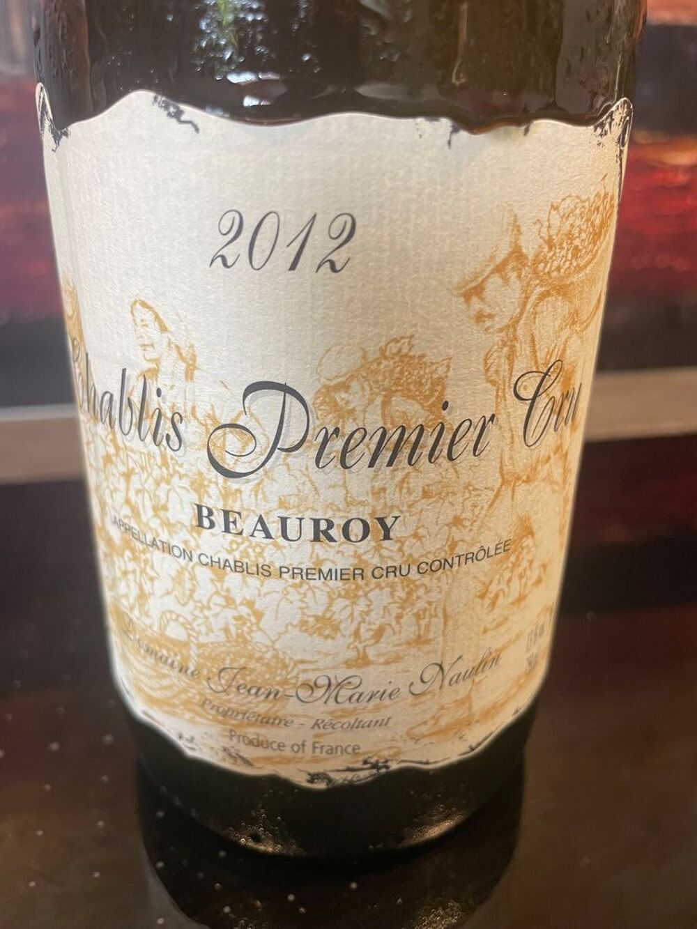 1 Bt Chablis 1er Cru BEAUROY 2012 Dom NAULIN Cuisine