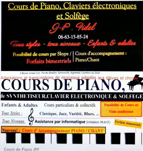 Professeur propose Cours de Piano, Claviers Electroniques 0 78800 Houilles