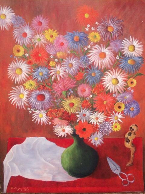 Tableau Nature Morte Bouquet de Fleurs XXème 80 Loches (37)