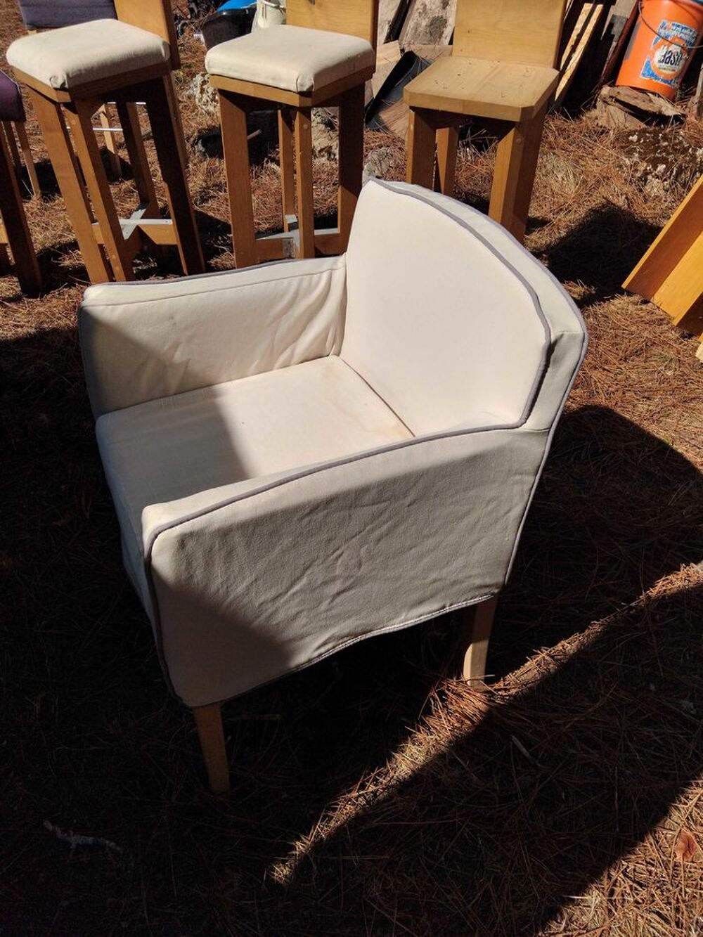 vent fauteuil bois et tissus Meubles