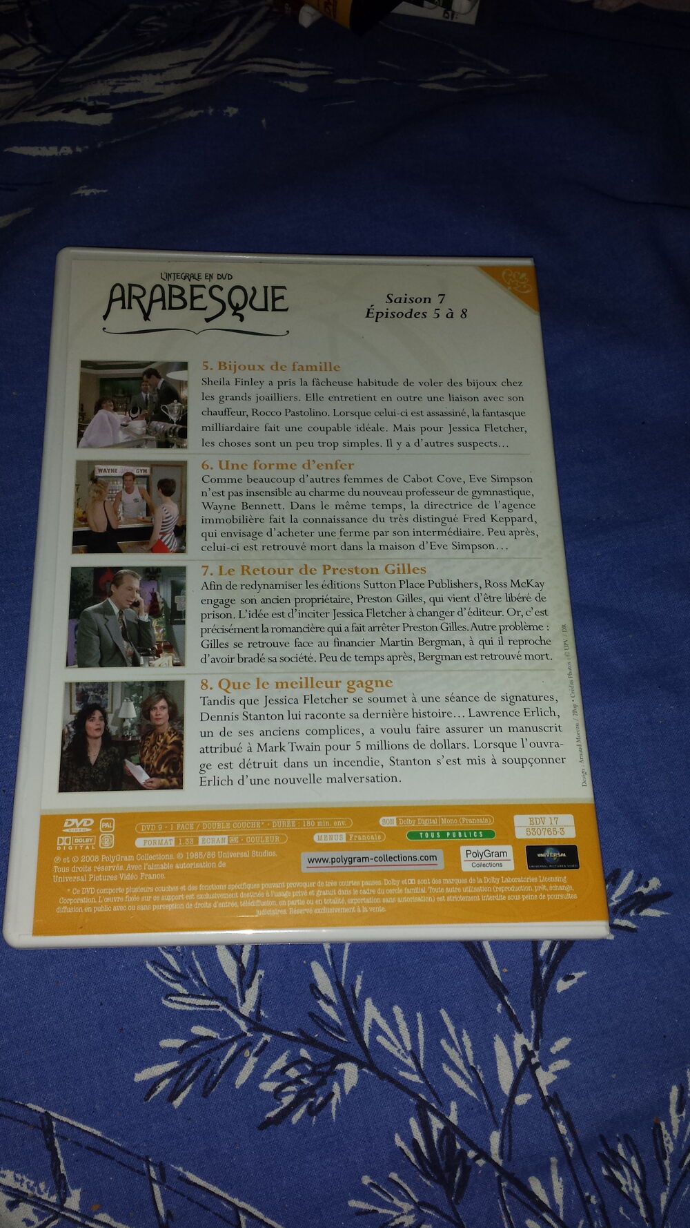 DVD ARABESQUE
SAISON 7
EPISODES 5 A 8
DVD et blu-ray