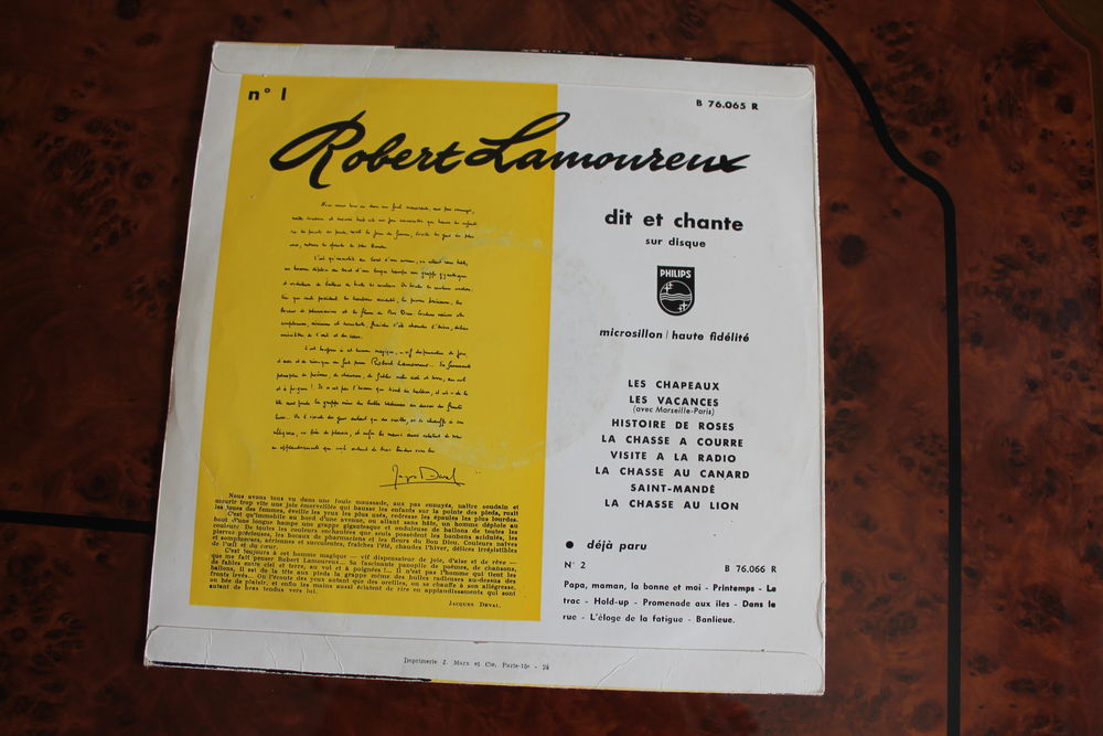 DISQUE VINYLE ROBERT LAMOUREUX CD et vinyles