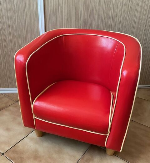 Fauteuil enfant rouge design vintage 49 Nice (06)