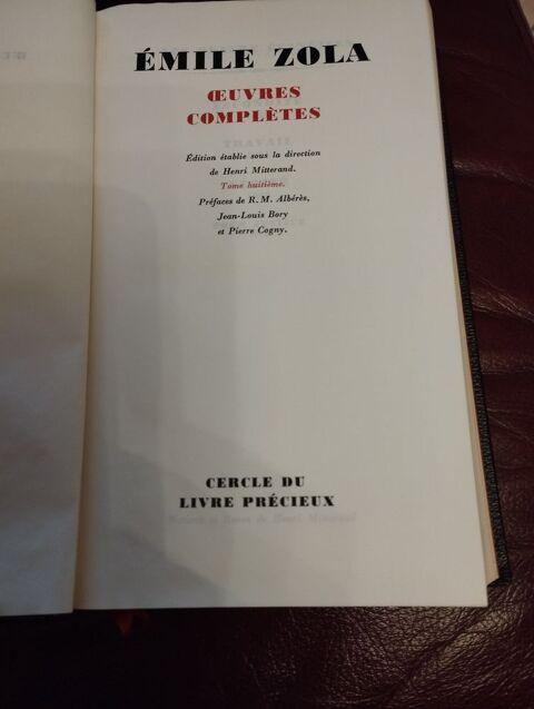 Collection de 14 livres reli�s sur l'Oeuvre de Zola 45 Le Quesnoy (59)