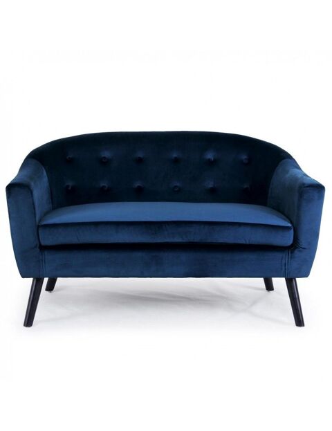 Canap bleu velours 150 Tourcoing (59)