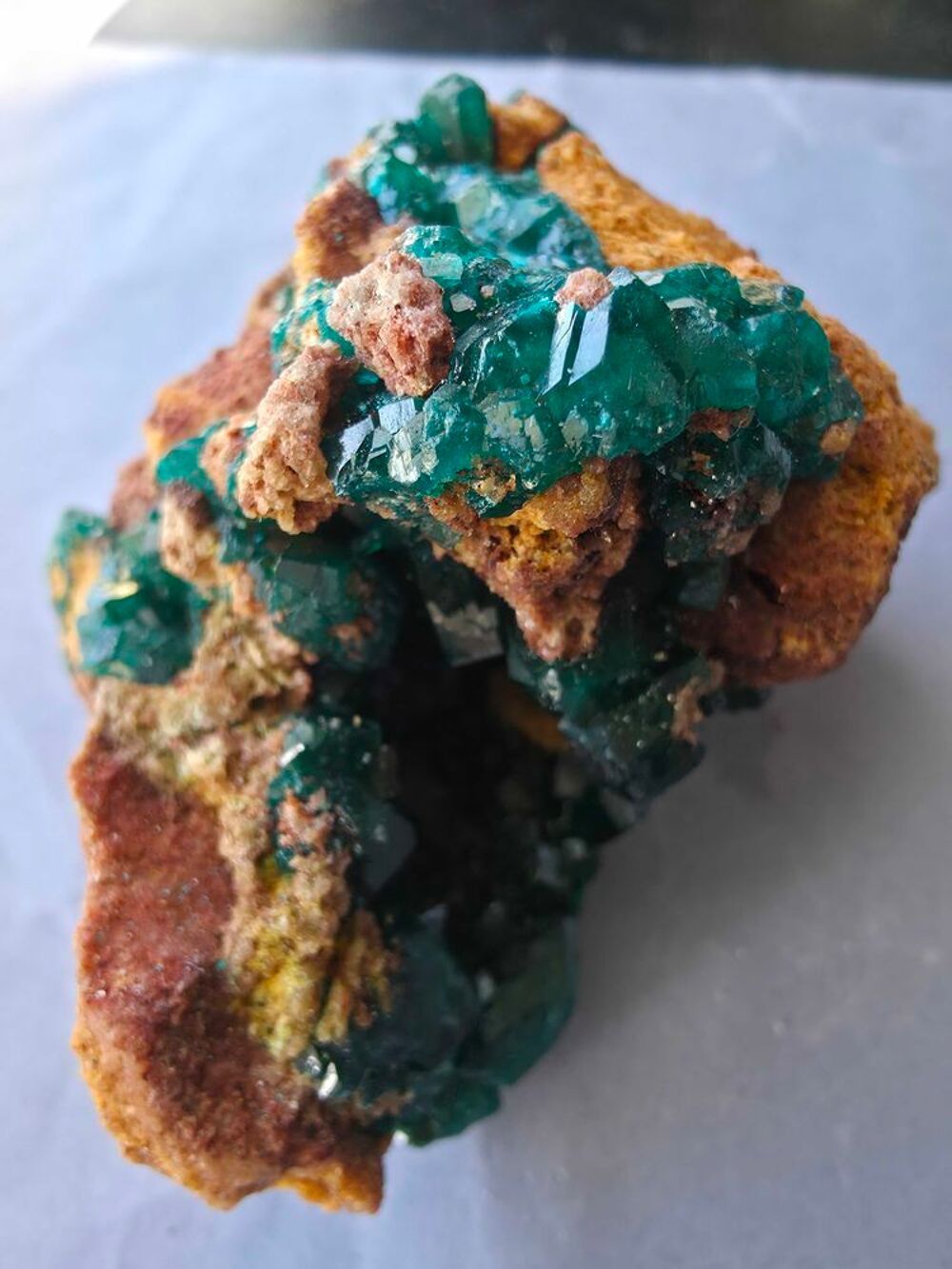 Min&eacute;ral de Collection Dioptase Brute sur Gangue-Katanga RDC 