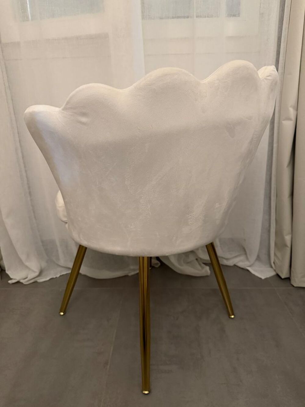 fauteuil coquillage velours beige €" Homcom Meubles