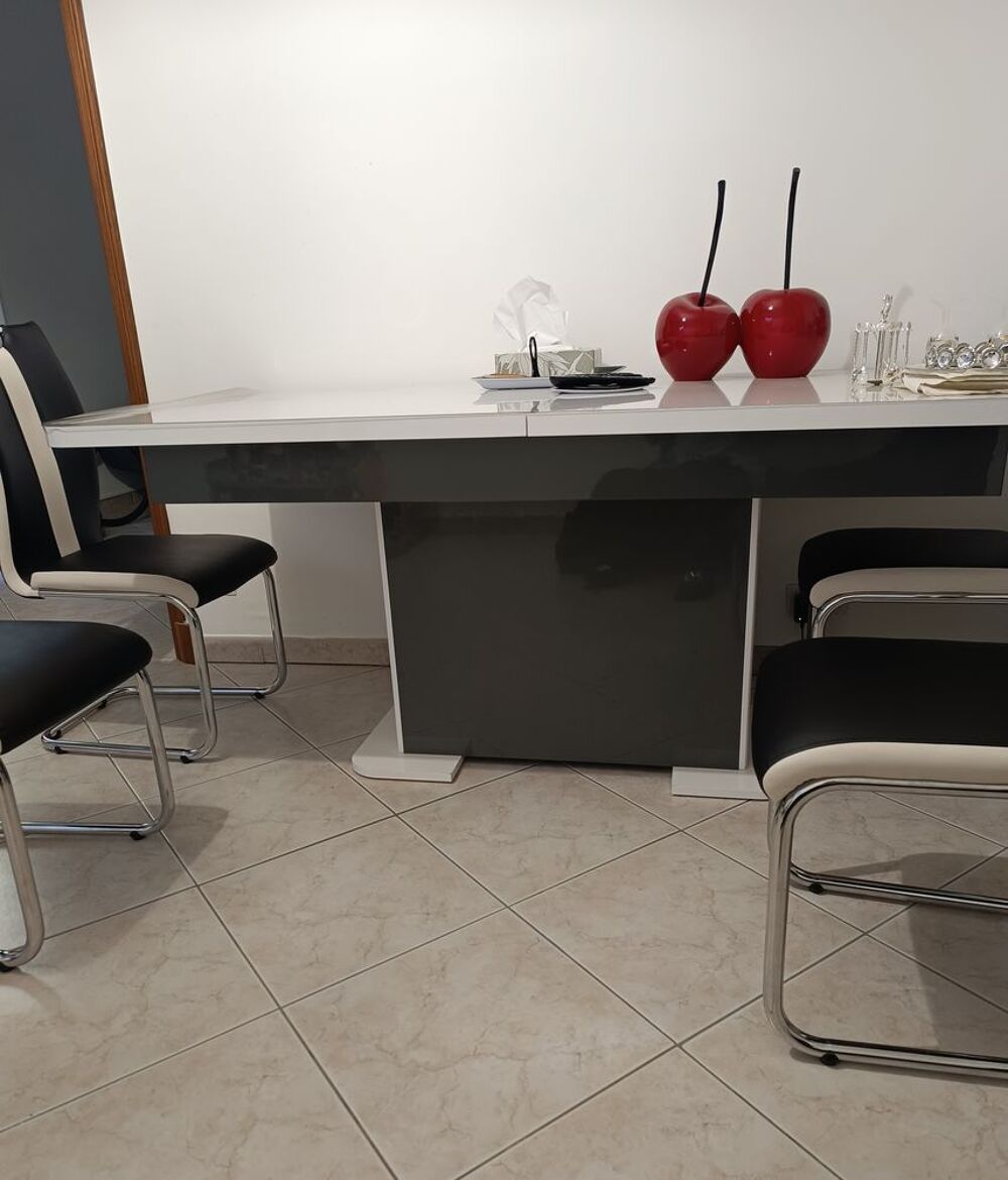 Ensemble de table &agrave; manger extensible plus 4 chaises DESIGN Meubles