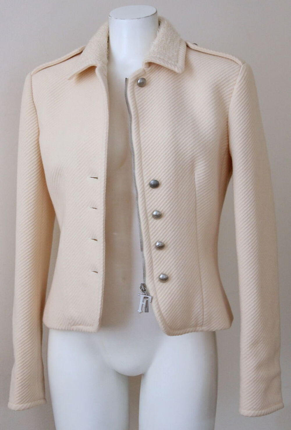 Veste laine ivoire FERRE T.38 Fr Vêtements