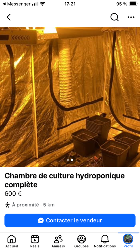 Chambre de culture hydroponique compl�te 600 Saint-Molf (44)