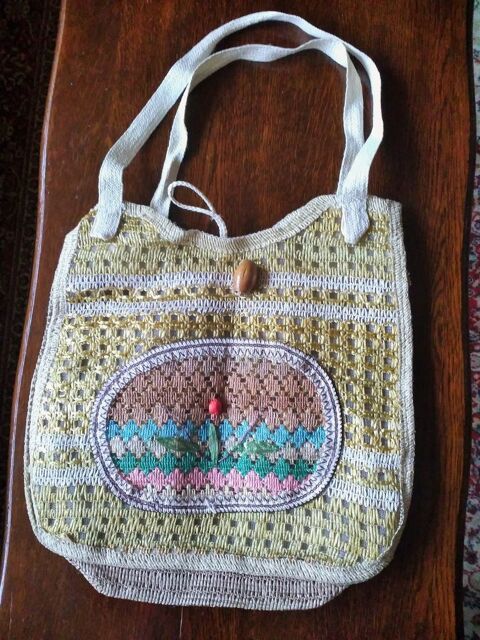 sac en paille jaune avec motifs 5 Marcq-en-Barul (59)