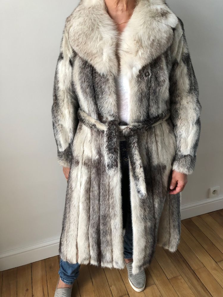 Manteau En Fourrure De Vison Véritable - Saga Minsk - Taille 42 - Couleur Marron - Longueur 114 Cm - Vintage - Neuf Sans étiquettes