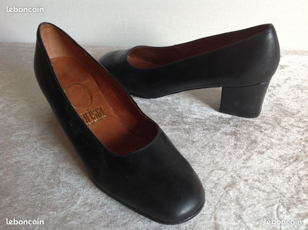 ESCARPINS PARISIA EN CUIR NOIR Envoi Possible Chaussures