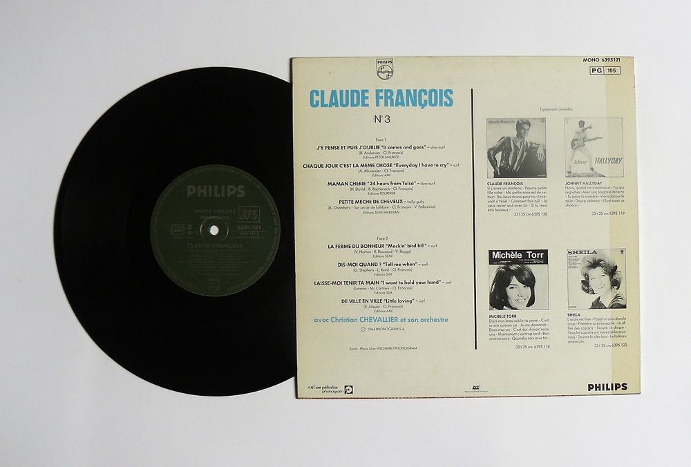 25cm J'y pense et puis j'oublie - Claude Fran&ccedil;ois N&deg;3 - 1964 CD et vinyles