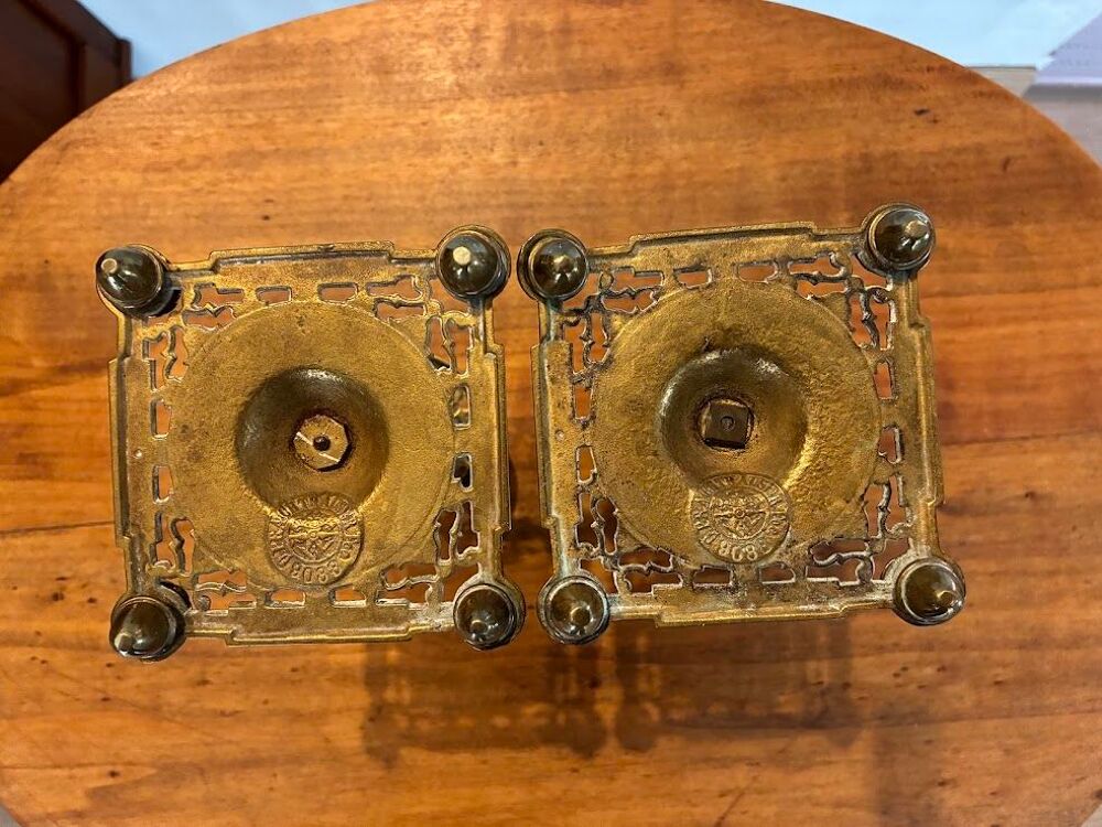 Paire de Bougeoirs, anciens 19e Si&egrave;cle&nbsp;Prachthauser Décoration
