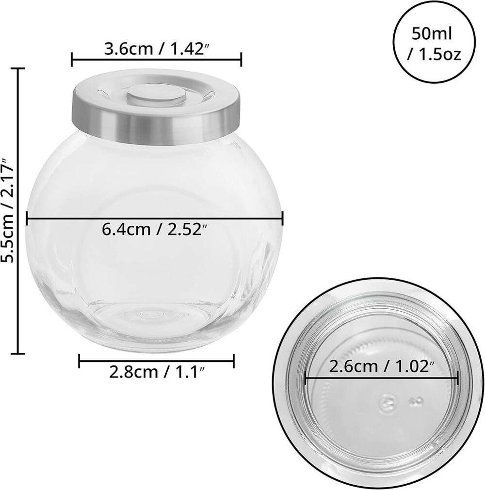 BELLE VOUS ? 36 Mini Bocaux Conservation Verre de 50 ml Décoration