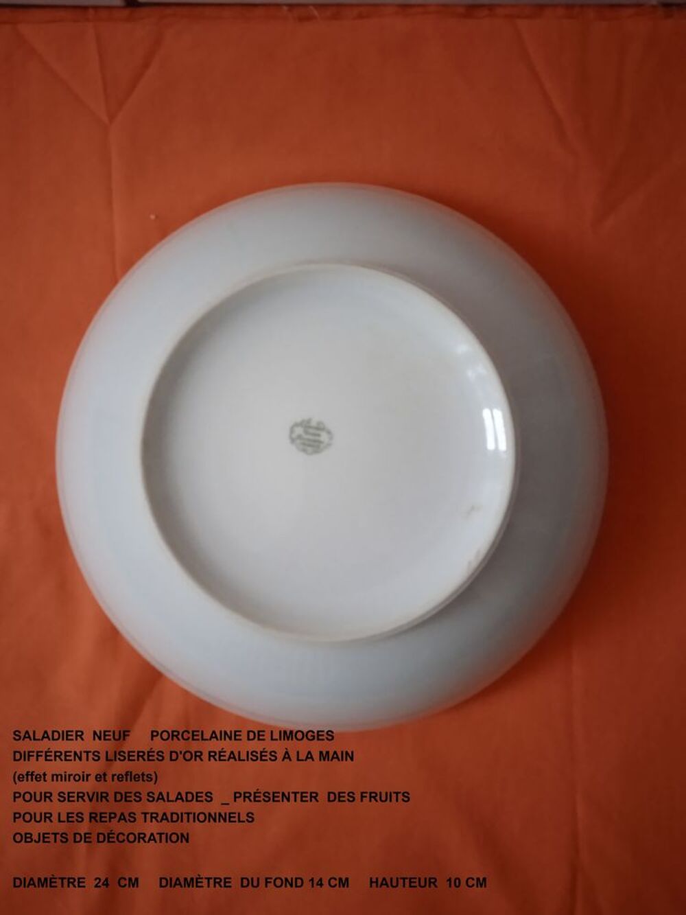 Saladier Neuf Porcelaine de Limoges Cuisine