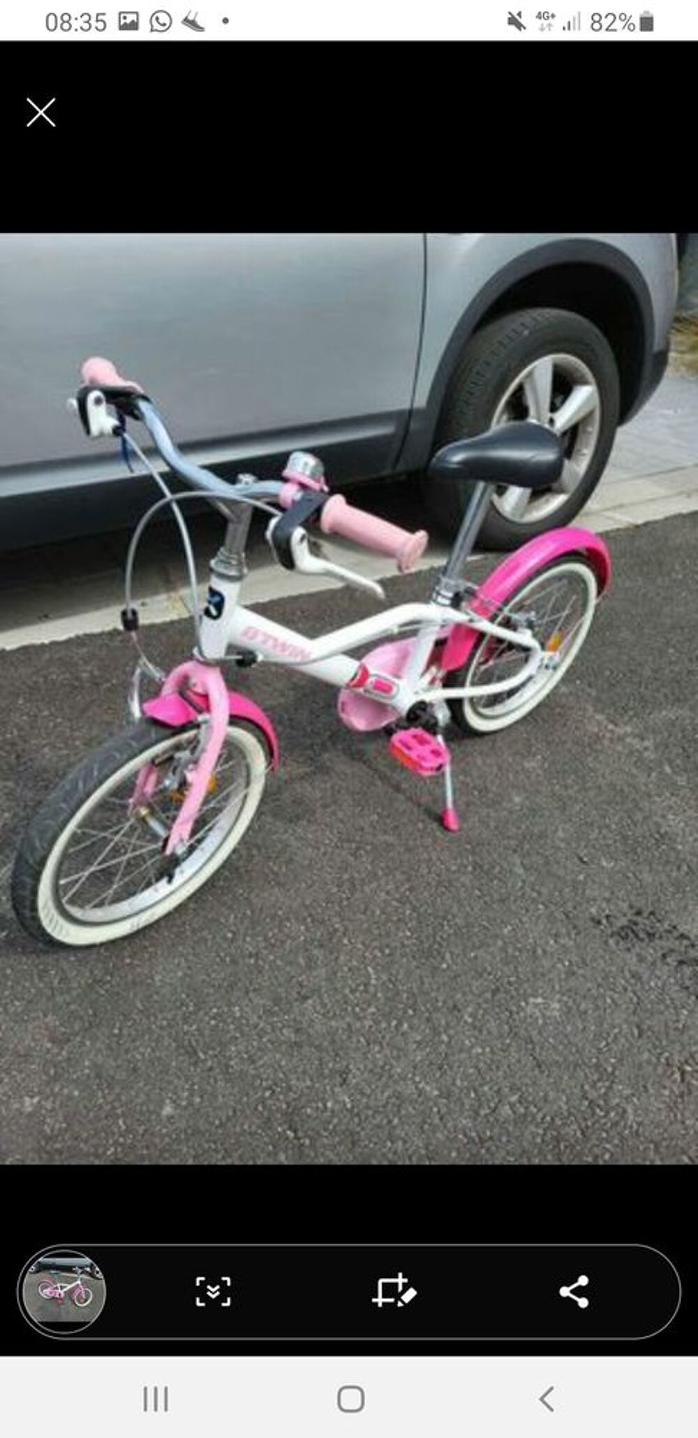 V&eacute;lo enfant fille tr&egrave;s bon &eacute;tat Vélos