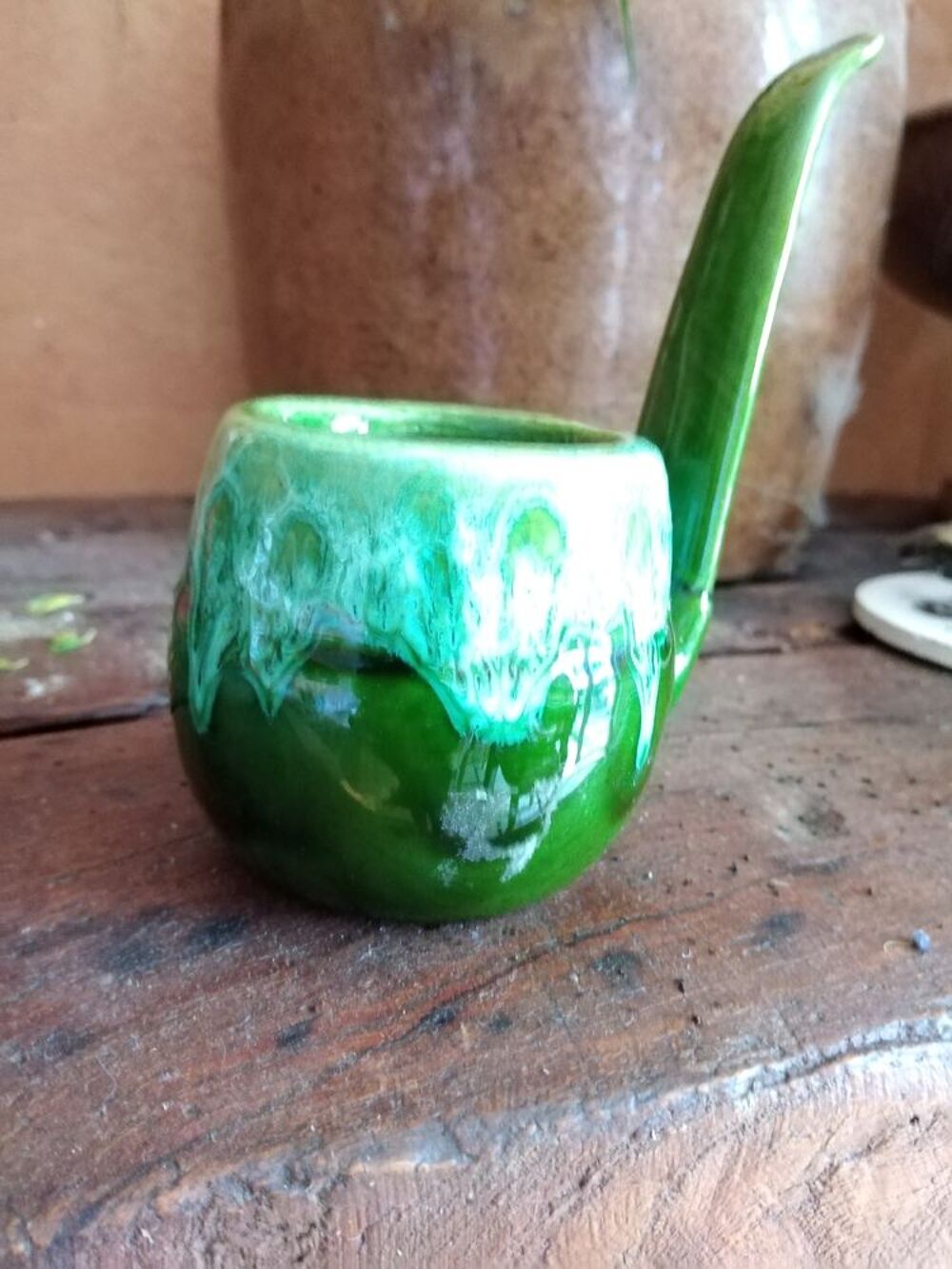 C&eacute;ramique verte Vallauris Décoration