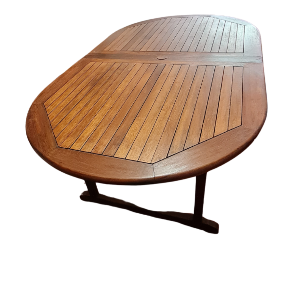 Table et chaises de jardin en teck massif huil&eacute; Jardin