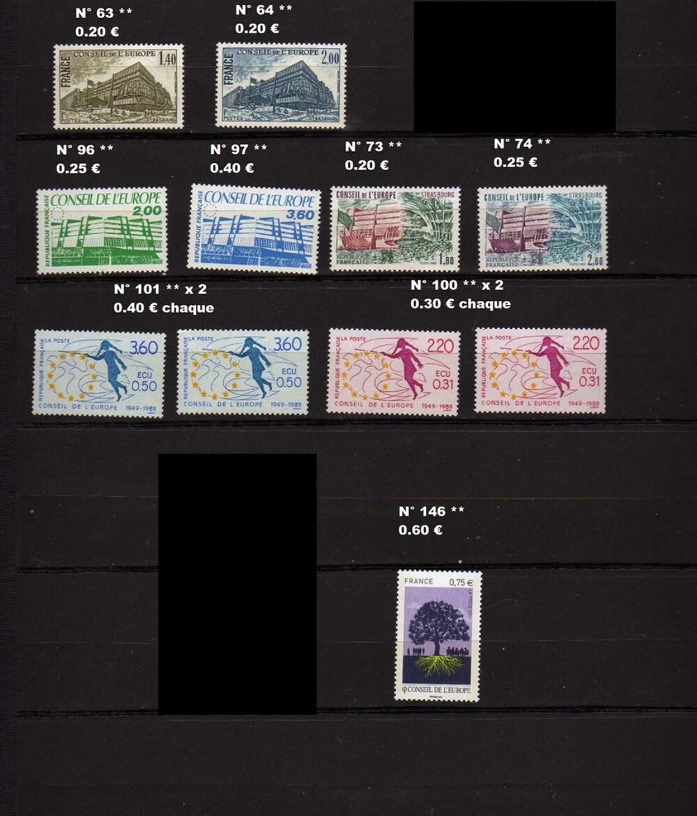 France Timbres de Service 
Timbres de L'UNESCO 