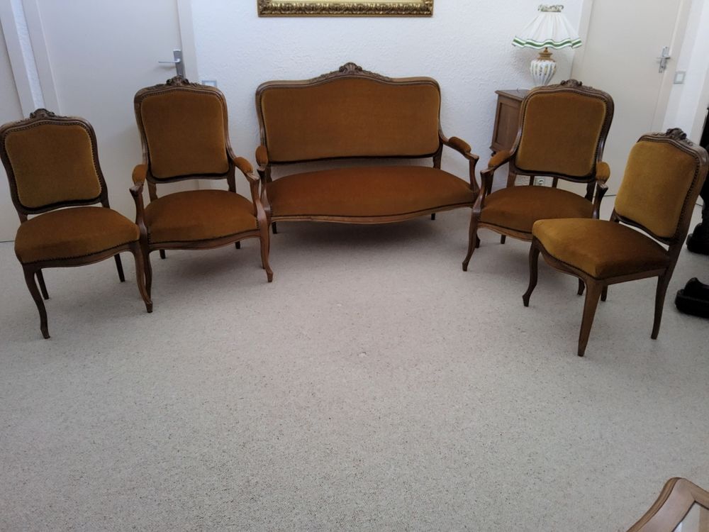 ensemble de mobilier de salon, style Louis xv Meubles