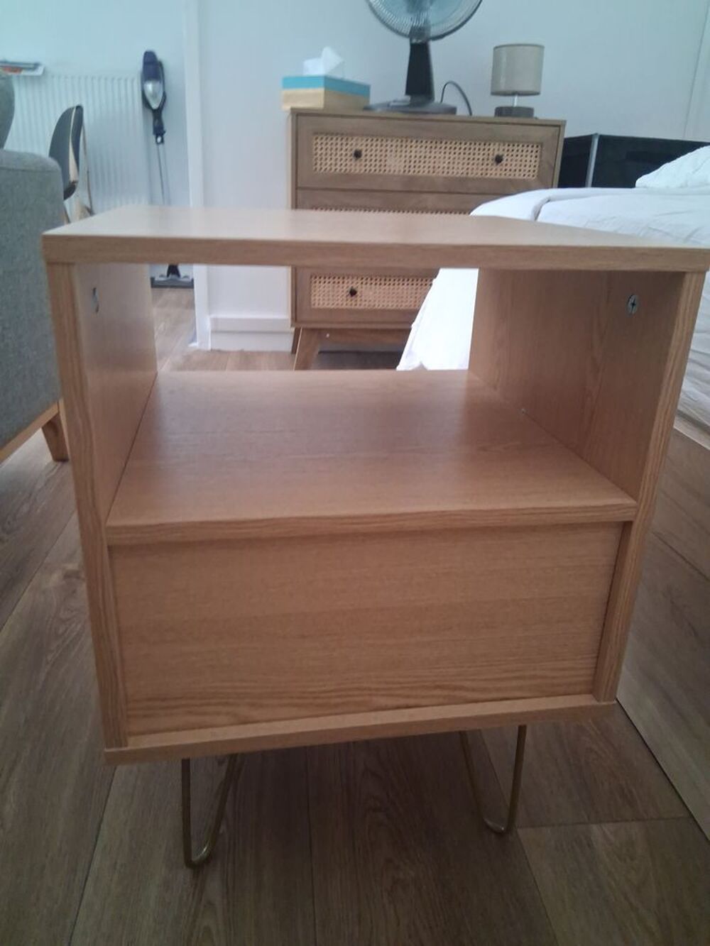 Chevet bois rotin style scandinave Meubles