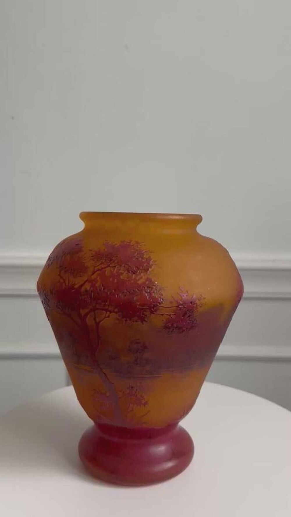 VASE DAUM NANCY MULTICOUCHE PAYSAGE LACUSTRE ART NOUVEAU 