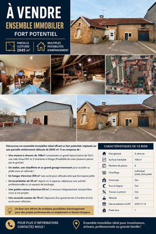  Maison à vendre 6 pièces 2845 m²